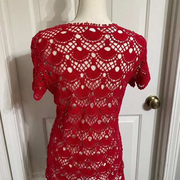 NWT Sz M Cato Crocheted Top - Beautifully Detailed - Picture 6 of 10
